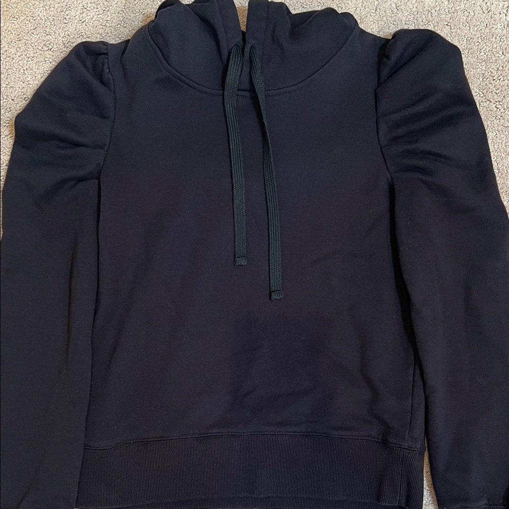 Rebecca Minkoff Black Puff Sleeve Hoodie